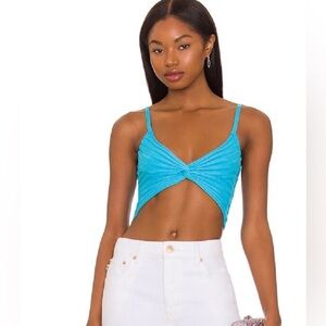 Superdown Blue Carla Knot Top